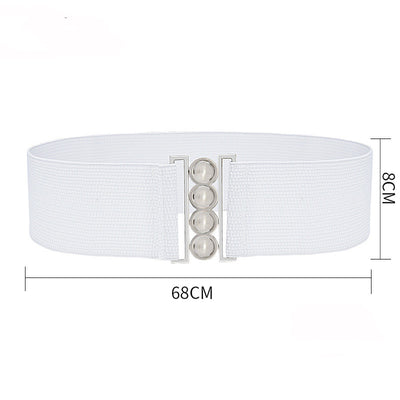 Cinturón Ancho de Moda con Hebilla Metálica de Cuatro Aros - Image 11