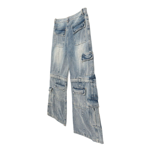 Overol Denim Vintage Desgastado con Bolsillos Múltiples y Doble Uso - Image 14