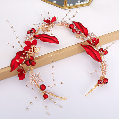 Juego de Pasadores Florales Rojos y Accesorios para el Cabello para Mujeres - Image 12