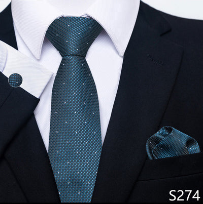 Conjunto Completo de Accesorios Ejecutivos: Corbata, Pañuelo y Gemelos Formales - Image 17