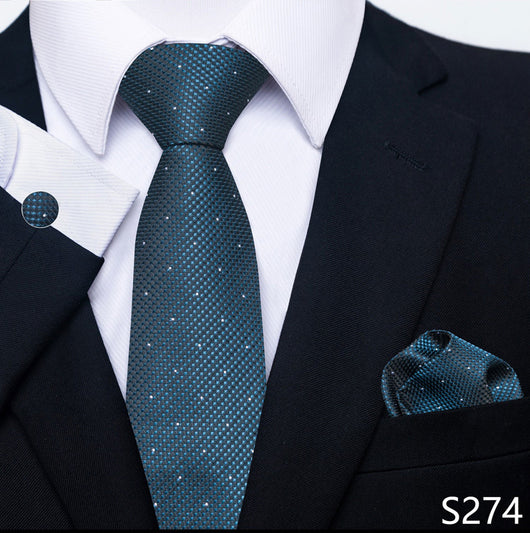 Conjunto Completo de Accesorios Ejecutivos: Corbata, Pañuelo y Gemelos Formales - Image 17