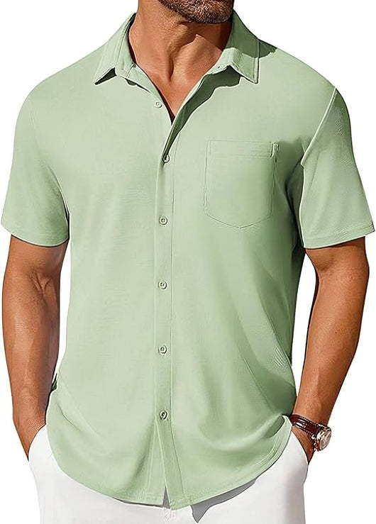 Camisa Casual de Manga Corta Resistente a Arrugas para Hombre - Image 12