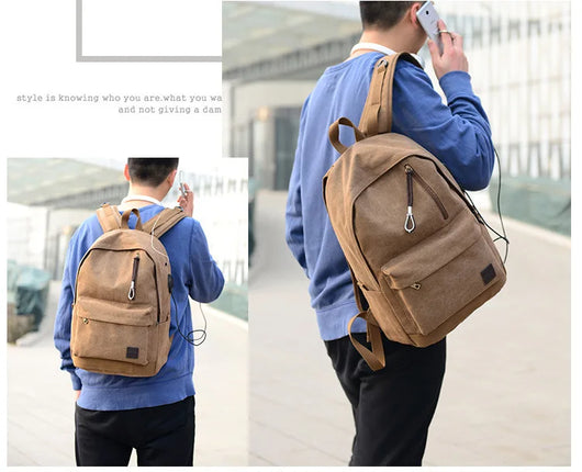 Mochila de Lona con Carga USB - Resistente y Funcional - Image 15