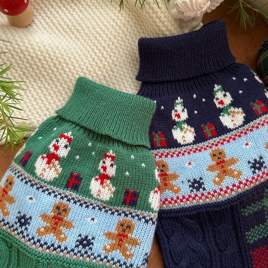 Suéter Navideño para Mascotas - Diseño Muñeco de Nieve y Jengibre - Image 10