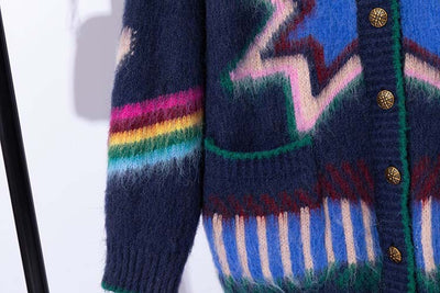 Cardigan Tejido Bicolor de Manga Larga - Estilo Relajado - Image 24