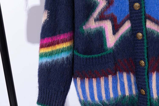 Cardigan Tejido Bicolor de Manga Larga - Estilo Relajado - Image 24