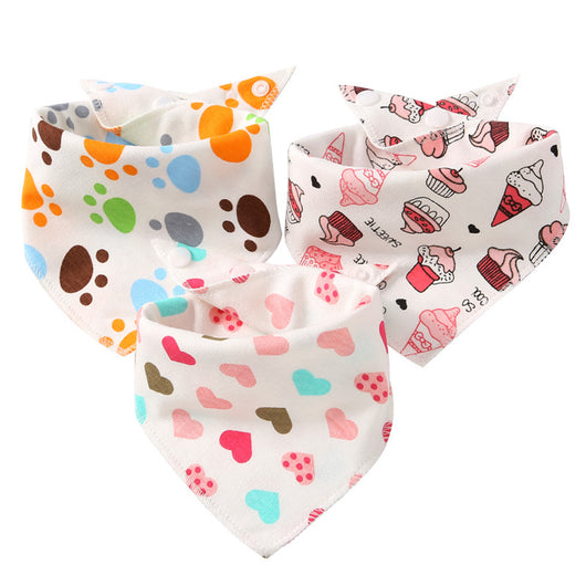 Baberos Impermeables Triangulares de Algodón con Diseños Infantiles - Image 49