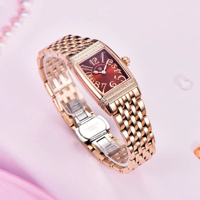 Reloj de Cuarzo para Mujer con Diamantes y Bisel Cuadrado - Image 14