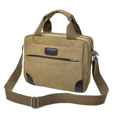 Bolsa de Lona para Hombre Estilo Retro - Maletín Casual con Múltiples Compartimentos - Image 10