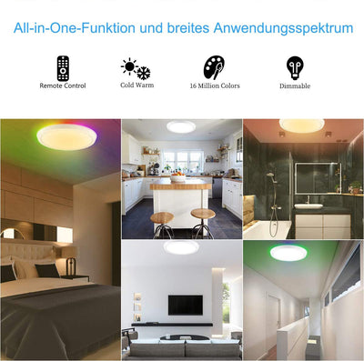 Plafón LED Dorado para Dormitorio 24W con Retroiluminación RGB Integrada - Image 17