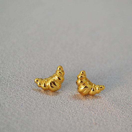 Aretes de Botón Diseño Minimalista Japones Croissant Personalidad - Image 2
