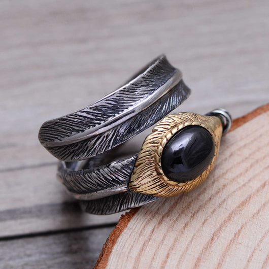Anillo de Granate Vintage con Pluma Declarativa para Mujer - Image 10