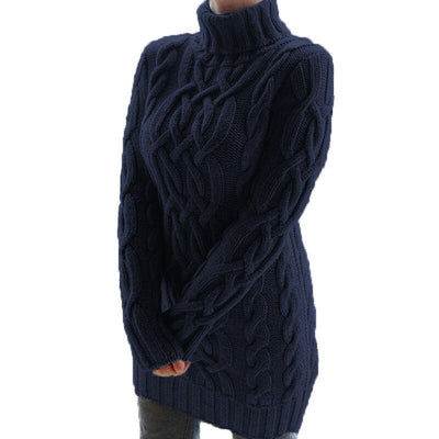 Vestido Suéter Mujer Otoño Invierno Cuello Doble Solapa Grueso - Image 8