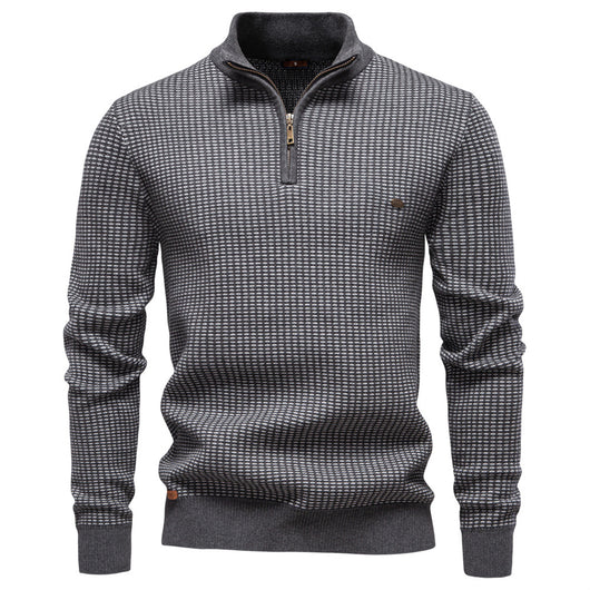 Suéter Casual para Hombre con Cuello Alto y Cierre Medio - Image 3