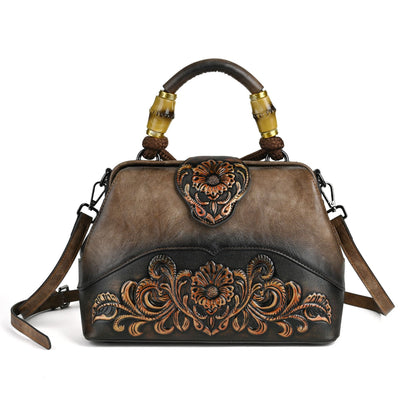 Bolso Crossbody de Cuero con Grabado Retro y Cierre Magnético - Image 11