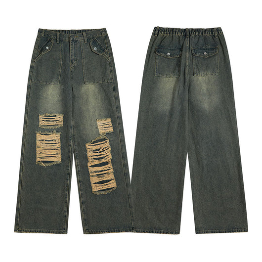 Jeans Rotos Vintage con Parches para Hombre - Diseño Nicho - Image 4