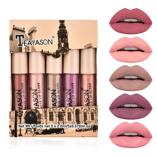 Set Mini de 5 Labiales Gloss Mate - Colores Intensos y Larga Duración - Image 3