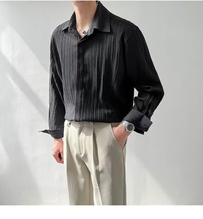 Camisa Suelta de Manga Larga para Hombre - Estilo Moderno - Image 10