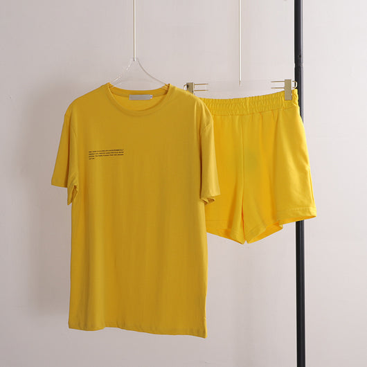 Set de Playera y Shorts para Parejas - Diseño Minimalista Cuello Redondo - Image 4