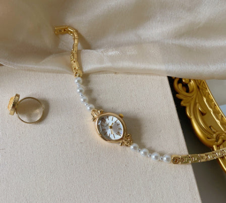 Reloj Pulsera Perla Lujo Minimalista para Mujer
