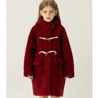 Abrigo de Lana Niña Diseño Liso y Elegante - Image 2