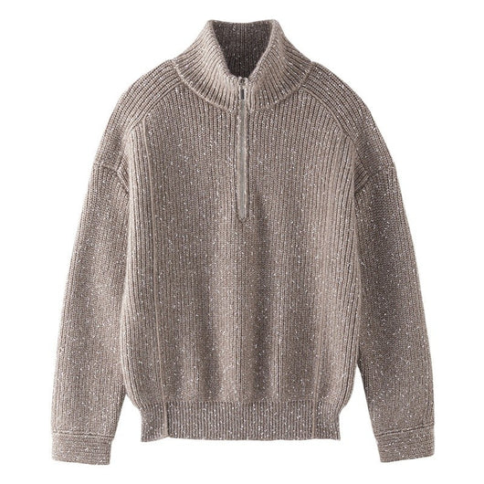 Suéter de Cashmira con Cuello Mao Grueso de Cinco Capas para Mujer - Abrigo Base Holgado Otoño Invierno - Image 6