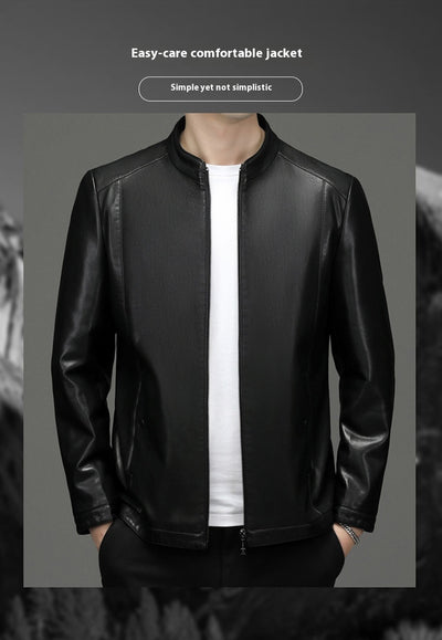 Chaqueta de Cuero Casual Acolchada para Hombre con Forro Polar - Image 9