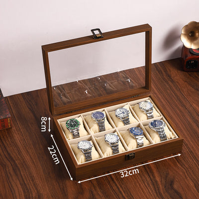 Caja Organizadora de Relojes en Nogal Negro con Almohada Suave - Image 9