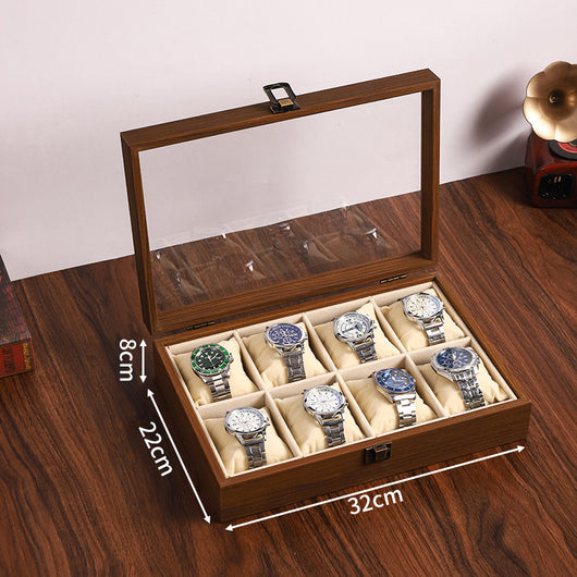 Caja Organizadora de Relojes en Nogal Negro con Almohada Suave - Image 9