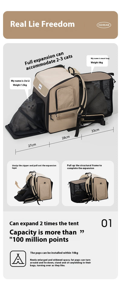 Mochila Transportadora Respirable para Gatos y Perros - Gran Capacidad Portátil - Image 15