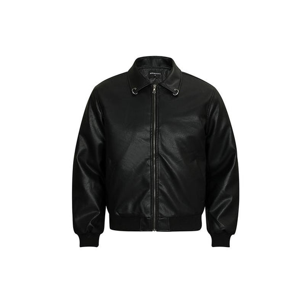 Chaqueta de Cuero PU Estilo Urbano Americano con Algodón
