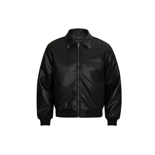 Chaqueta de Cuero PU Estilo Urbano Americano con Algodón