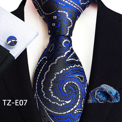 Set de 3 Piezas: Corbata Paisley, Pañuelo de Bolsillo y Gemelos - Image 12