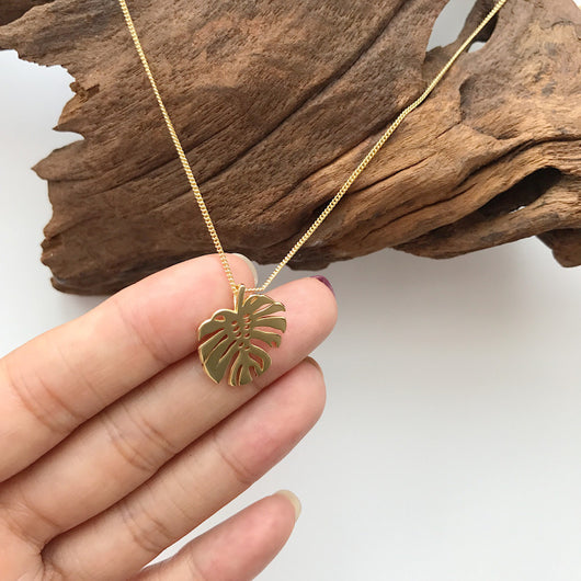 Collar Doble Monstera en Oro Fluido - Image 4