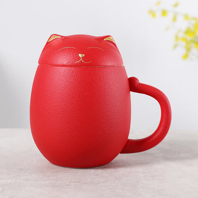 Taza Cerámica Creativa con Filtro y Tapa para Té - Image 9