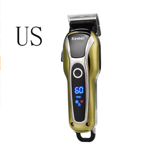 Professional Kemei hair clipper, electric shaver, and ornate gold beard trimmer with guide combs, cleaning brush, USB cable, and oil. - Image 8