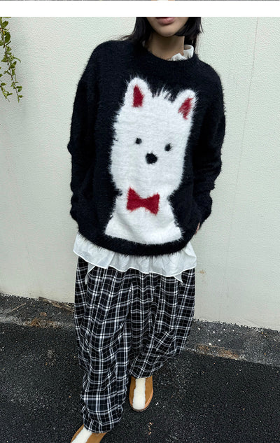 Suéter para Perro Negro con Moño Rojo y Detalles en Pelaje - Image 11