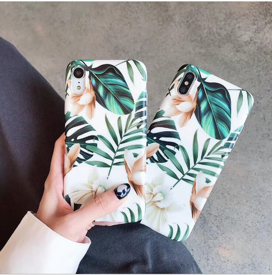 Funda Floral para iPhone con Diseño Tropical de Hojas de Plátano - Compatibles XS Max, XR, 6, 7, 8, X - Image 2