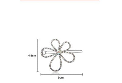 Pasador de Cabello con Flor de Diamantes y Encaje Hueco - Image 5
