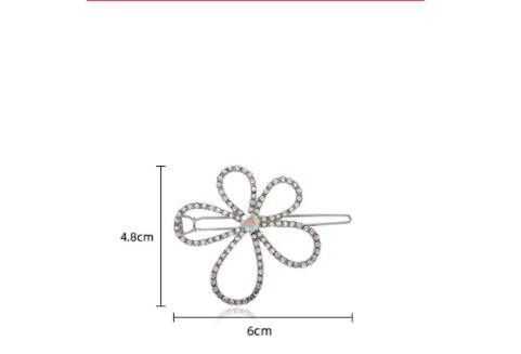 Pasador de Cabello con Flor de Diamantes y Encaje Hueco - Image 5