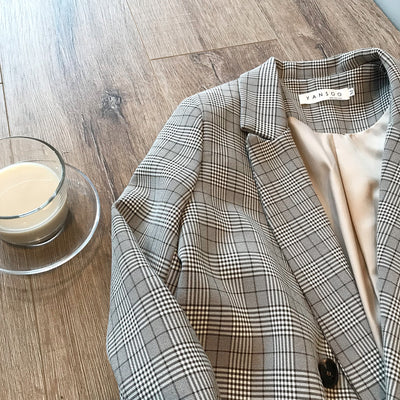 Conjunto de Blazer Cuadros Retro - Traje Vintage Clásico - Image 6