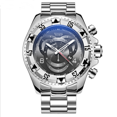 Reloj Deportivo Hombre Tres Ojos Luminoso Esfera Grande Acero Inoxidable - Image 8