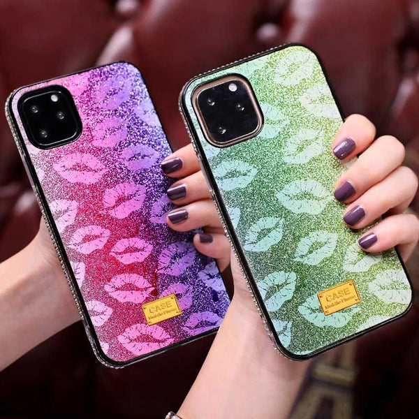 Funda para teléfono con purpurina lateral