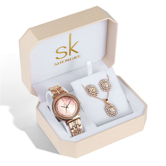Conjunto de Joyería con Cristales: Reloj, Aretes y Collar - Image 12