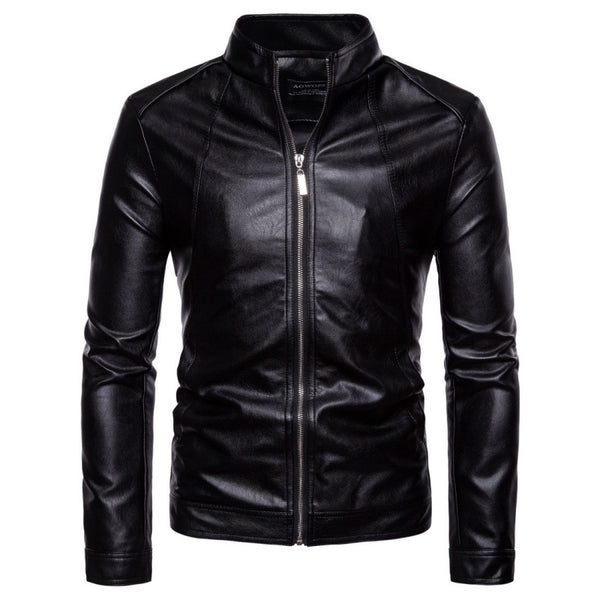 Chaqueta de Cuero PU para Motociclista con Cuello Sólido - Talla Grande - Image 11