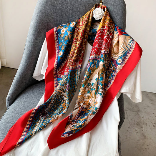 Pañuelo de Seda Grande Cuadrado para Mujer - Elegancia Atemporal - Image 20