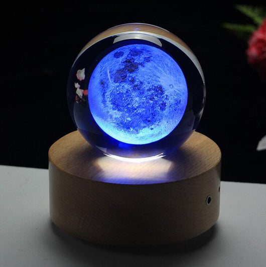 Esfera de Cristal Luna con Grabado 3D por Láser