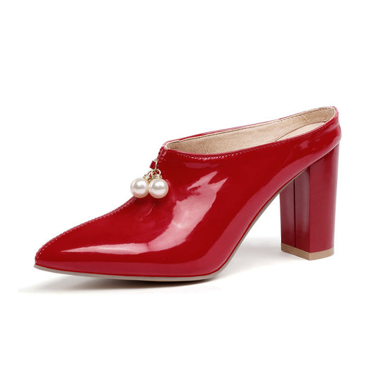 Sandalias Slip-on con Punta Perla y Tacón Cuadrado para Mujer - Image 12
