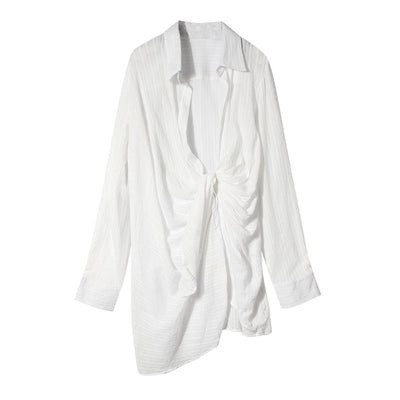 Camisa Ligera de Verano con Cuello Solapa y Manga Larga Protección Solar - Image 4