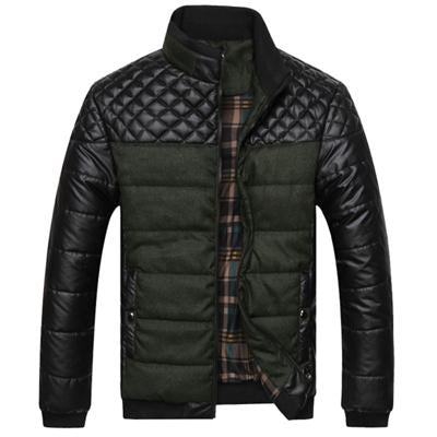 Abrigo de Invierno para Hombre Talla 4XL con Parches PU y Cuello Estructurado - Image 3